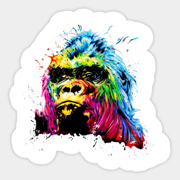 Rainbow Gorilla Sticker by Apatche